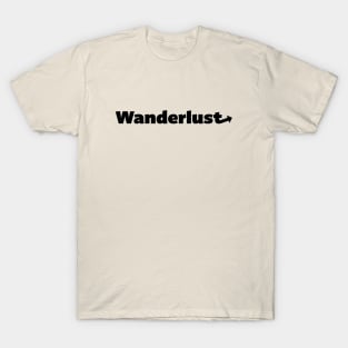 Wanderlust Simple Minimalist Arrow Design (Black) T-Shirt